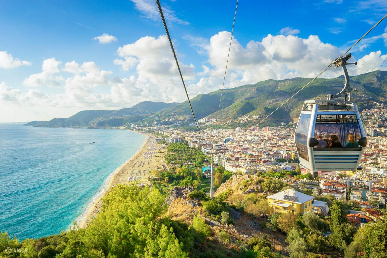 Alanya Cable Car overlooking the Mediterranean coast and city
